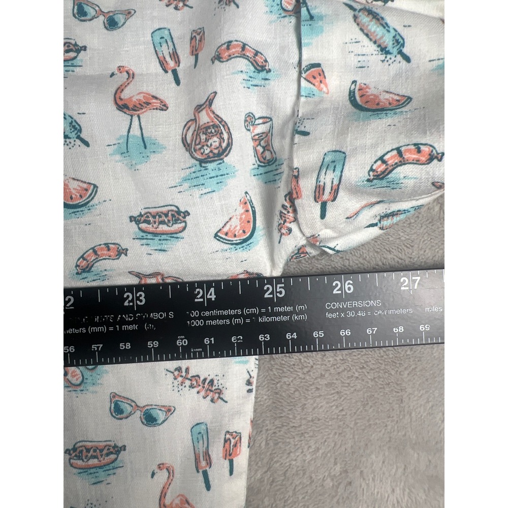 Duluth Trading Co MenMedium White BBQ Flamingo Organic Cotton Short Sleeve Shirt - Picture 5 of 10
